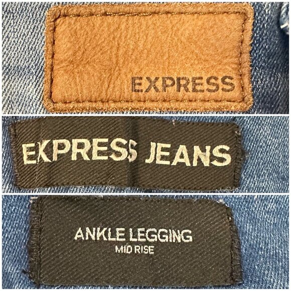 Express Mid-Rise Ripped Distressed Cropped Legging Jeans Size 4 - Picture 5 of 7